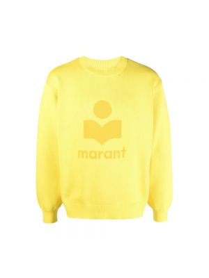 Sweter z nadrukiem Isabel Marant żółty