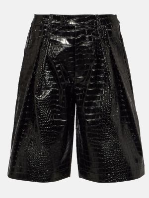 Kožne bermuda kratke hlače od umjetne kože The Frankie Shop crna