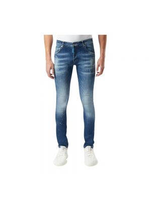 Distressed slim fit skinny jeans My Brand blau