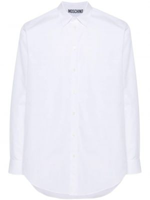Bílá bavlněná košile s výšivkou Moschino