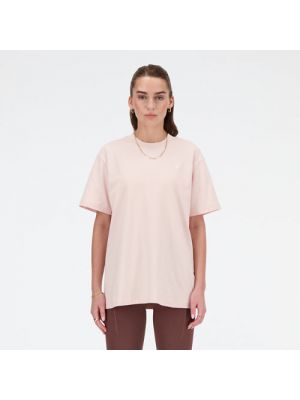 T-shirt en coton en jersey New Balance rose