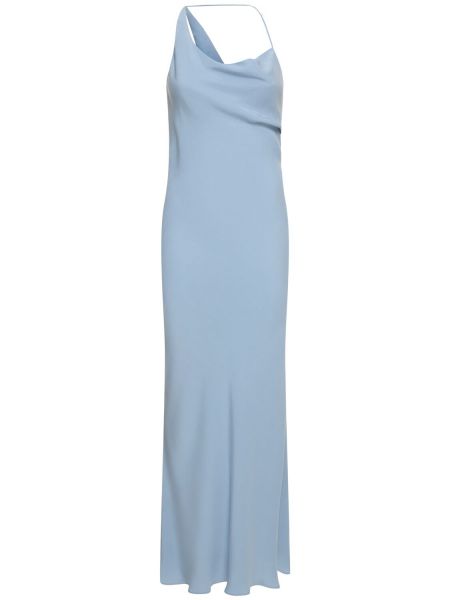 Drapované asymetrické dlouhé šaty St.agni modré