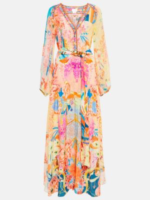 Svilena maksi haljina s cvjetnim printom Camilla