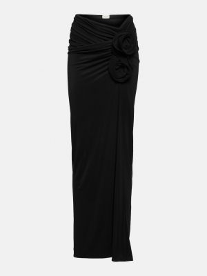 Черная длинная юбка с аппликацией Magda Butrym