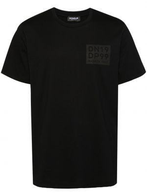 Памучна тениска с принт Dondup черно