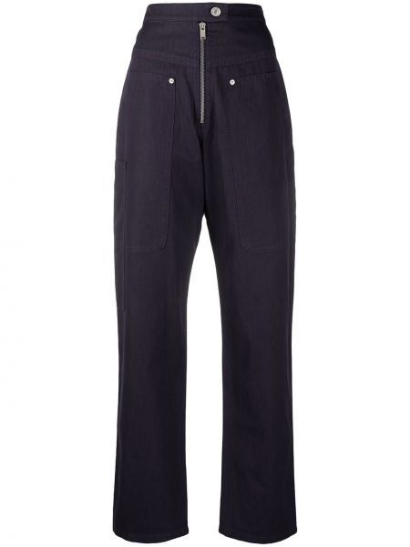Pantalones rectos de cintura alta Isabel Marant étoile violeta