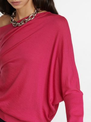 Svileni džemper od kašmira Tom Ford ružičasta
