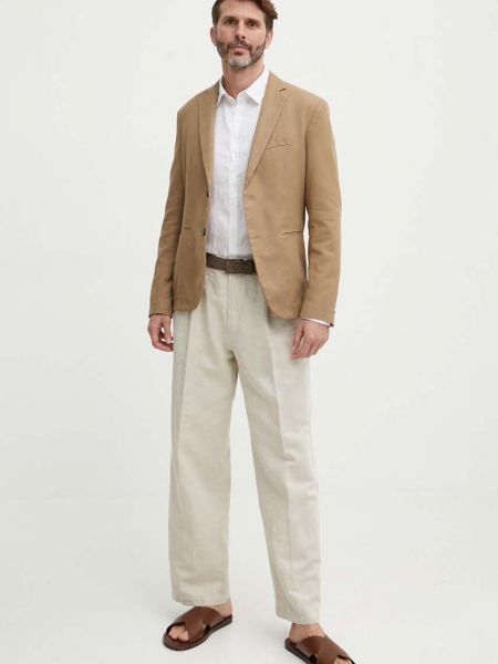 Хлопковый пиджак Sisley коричневый