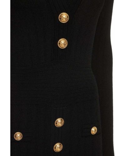 Viszkóz mini ruha Balmain fekete