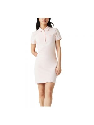 Sukienka mini slim fit z krótkim rękawem Lacoste różowa