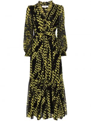 Priehľadné šaty s abstraktným vzorom Dvf Diane Von Furstenberg