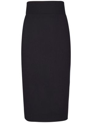 Aksamitna spódnica midi z wysoką talią bawełniana Alexandre Vauthier czarna