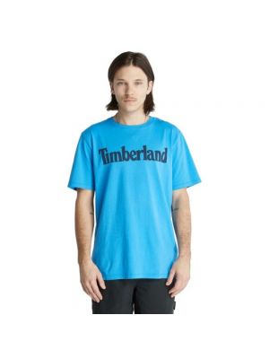 Koszulka bawełniana Timberland niebieska