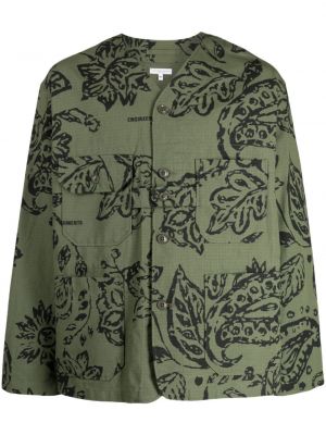 Kvetinová košeľa s potlačou Engineered Garments zelená
