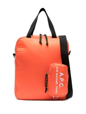 Шопинг чанта с принт A.p.c. оранжево