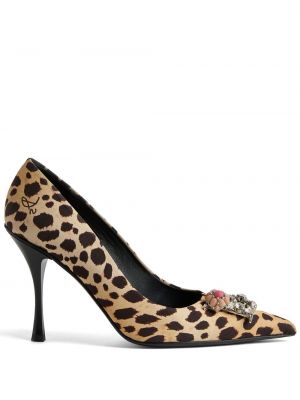 Полуотворени обувки с принт с леопардов принт Dsquared2