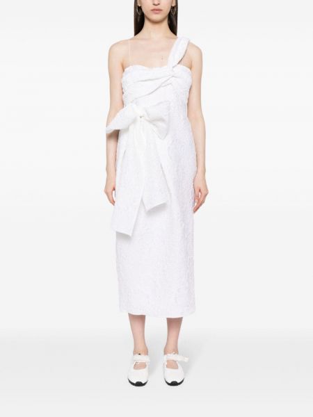 Midi šaty s mašlí Cecilie Bahnsen bílé