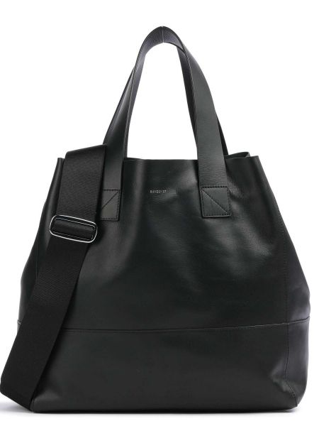Кожаная сумка шоппер Sandqvist черная