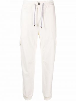 Памучни карго панталони Brunello Cucinelli бяло