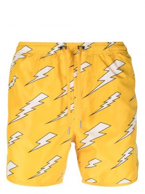 Shorts mit print Neil Barrett gelb
