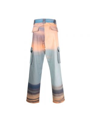 Pantalones rectos de algodón con estampado con estampado abstracto Blue Sky Inn