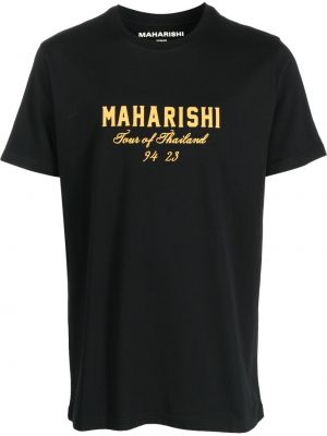 Pamut póló nyomtatás Maharishi fekete
