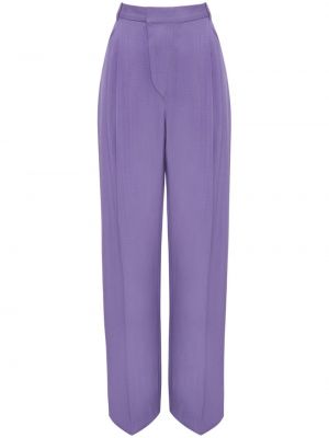 Plisované nohavice Victoria Beckham fialová