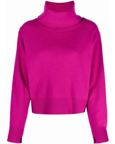 Jersey de punto de cuello vuelto de tela jersey Semicouture rosa