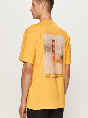 Тениска с дълъг ръкав Caterpillar жълто