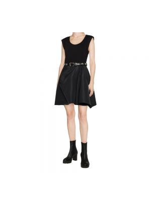 Mini vestido sin mangas de algodón Alexander Mcqueen negro
