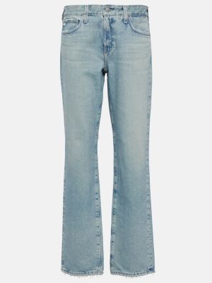 Straight fit džíny s nízkým pasem Ag Jeans modré