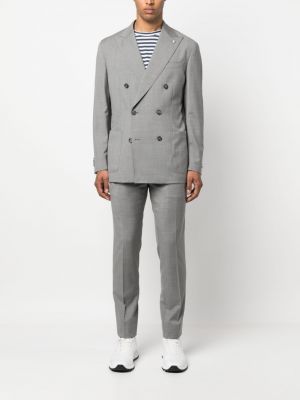 Vlněný oblek Luigi Bianchi Mantova šedý