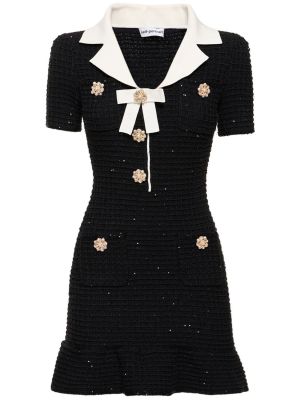 Μini φόρεμα με φιόγκο με φιόγκο Self-portrait μαύρο