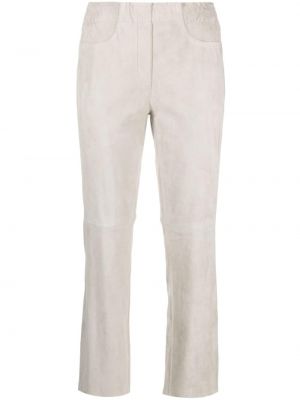 Ravne hlače iz semiša Luisa Cerano siva