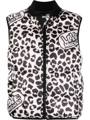 Leopard trykt vest Love Moschino hvit