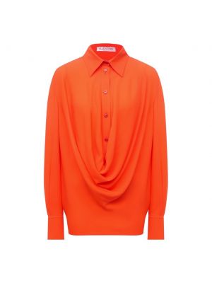 Шелковая блузка Valentino оранжевая