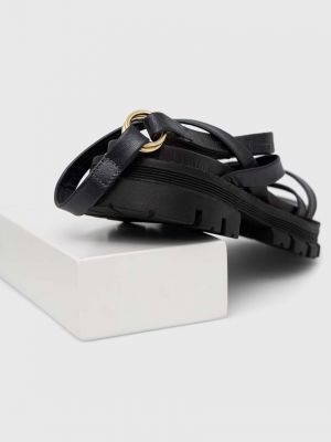 Kožené sandály na platformě Answear Lab černé