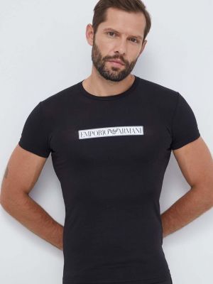 Koszulka z nadrukiem Emporio Armani Underwear czarna