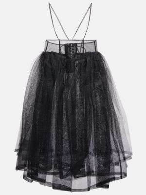 Найлонова пола от тюл Noir Kei Ninomiya черно