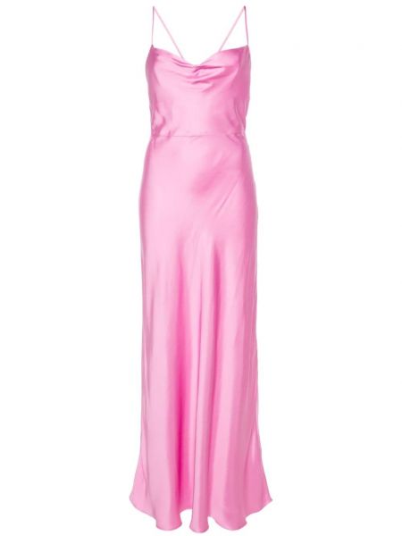 Сатенена рокля с презрамки Chiara Ferragni розово