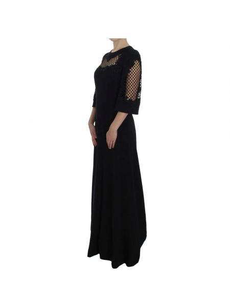 Vestido largo de lana Dolce & Gabbana negro