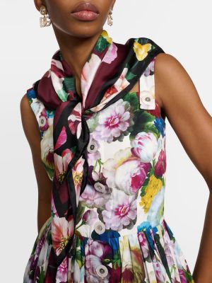 Копринен сатенен шал на цветя Dolce&gabbana