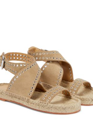 Sandale din piele de căprioară fără toc Isabel Marant maro