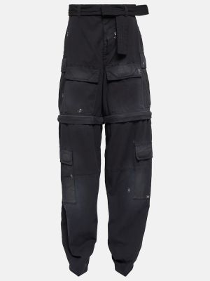Spodnie cargo bawełniane Balenciaga czarne