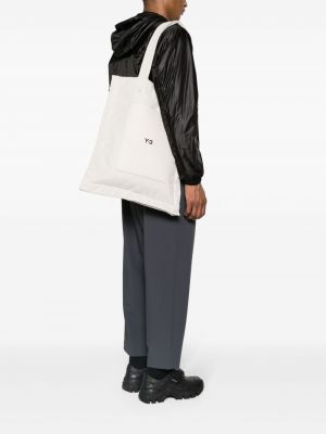 Shopper kabelka s potiskem Y-3 bílá