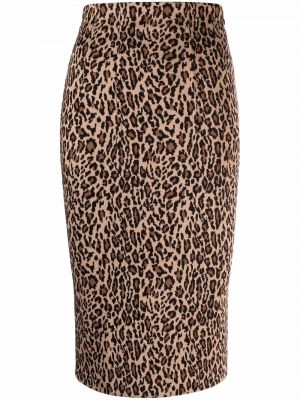 Falda de tubo ajustada con estampado leopardo Pinko