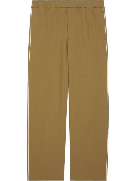 Pantalones rectos con estampado Gucci marrón