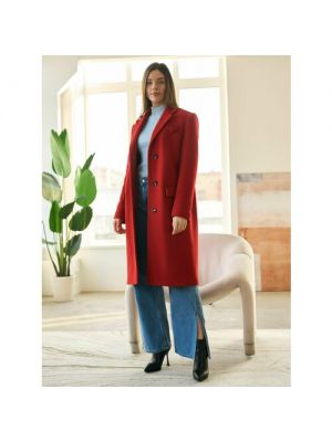Пальто EDGE демисезонное, шерсть, средней длины, 48 красный