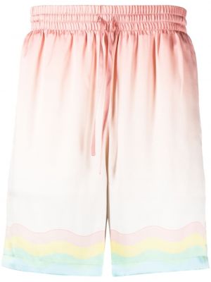 Seiden shorts mit print Casablanca pink