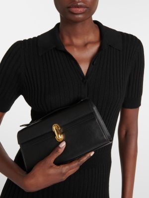 Shopper en cuir Savette noir